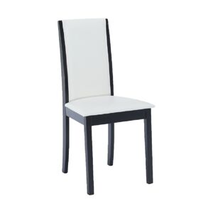 KONDELA Jedálenská stolička, wenge/ekokoža biela, VENIS NEW