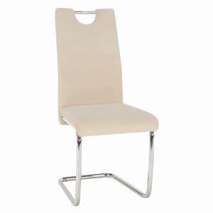 KONDELA Jedálenská stolička, béžová Dulux Velvet látka/svetlé šitie, ABIRA NEW