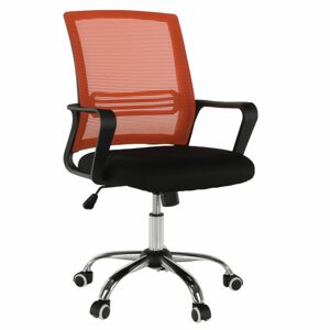 KONDELA Kancelárska stolička, sieťovina oranžová/látka čierna, APOLO NEW