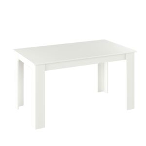KONDELA Jedálenský stôl, biela, 140x80 cm, GENERAL NEW