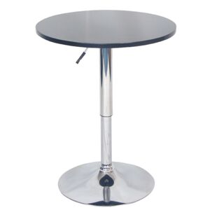 KONDELA Barový stôl s nastaviteľnou výškou, čierna, priemer 60 cm, BRANY 2 NEW