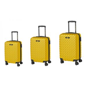 CAT cestovní kufr Industrial Plate 20\"/24\"/28\", 3 dílný set - žlutý