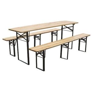 Set pivný DORTMUND Max, stôl 220x70x77 cm, 2x lavica 220x25x47 cm, drevo 27 mm