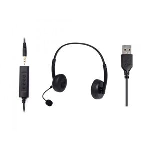 Sandberg PC sluchátka 2in1 Office Headset Jack+USB s mikrofonem, černá